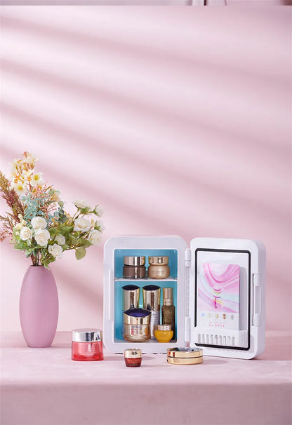 Mini 110V Hot & Cold Beauty Mirror Refrigerator