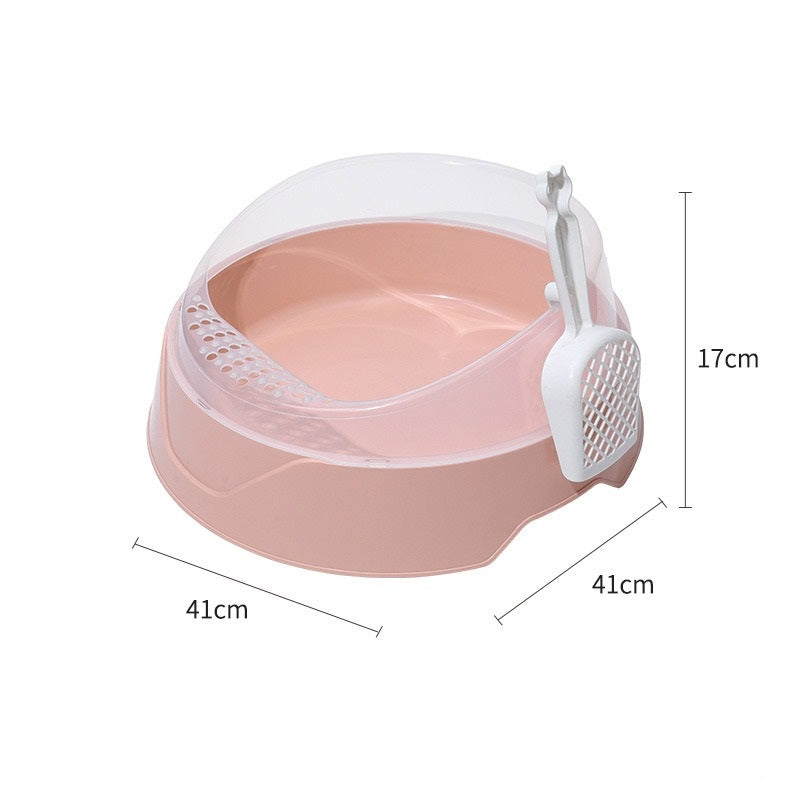 Spacious Semi-Private Cat Litter Haven with Scoop