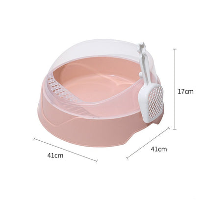 Spacious Semi-Private Cat Litter Haven with Scoop